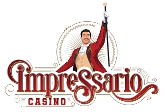 Impressario Casino homepage showing online slots and live casino games