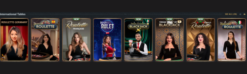 Astromania Live Casino banner showing live dealer games and instant play